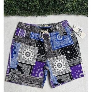 Mens M- Drill Clothing Co. Stretch Fresh Prints of Bel-Air Graphic Shorts NWT